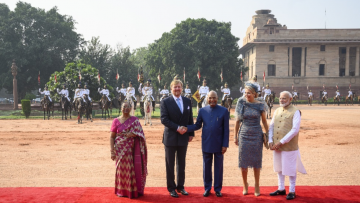 Koning en koningin op staatsbezoek in India
